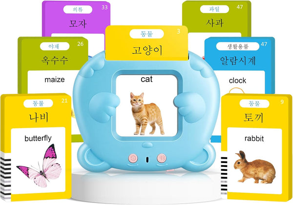 Korean & English Talking Flash Cards for Toddlers, Bilingual Flash Cards Learning
