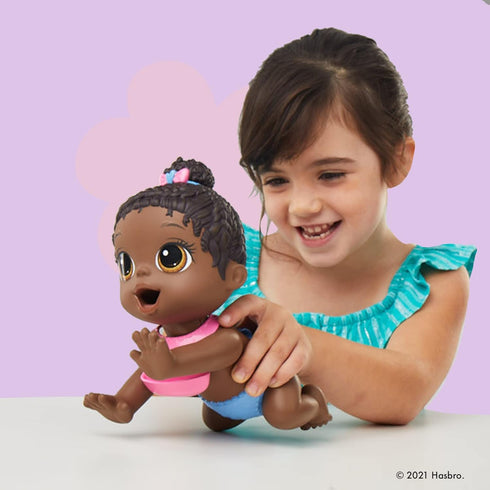 Baby Alive Lil Snacks Doll, Snack-Themed 8-Inch Baby Doll, Snack Box Mold, Toy for Kids 3+, Black Hair