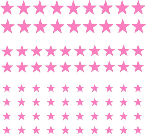 Stars Wall Decal, 78 PCS Pink Stars Wall Sticker for Easy Peel and Stick Kids Room Decoration
