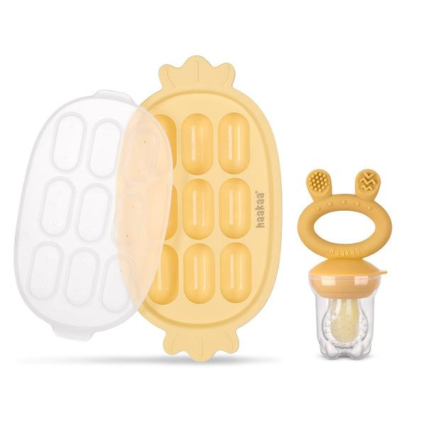 Haakaa Baby Fruit Food Feeder & Silicone Nibble Tray Combo - Breastmilk