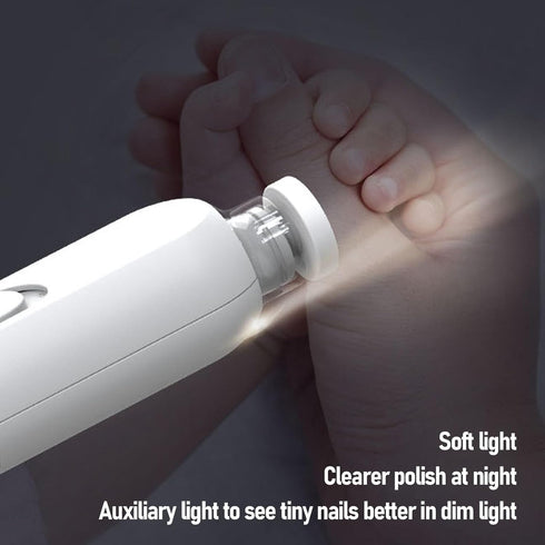 Trimmer Electric Newborn Nail Kit, Low Noise Performance Security Design Gentle Baby Nail Clipper with Night Light