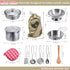 Play Pots and Pans Toys for Kids Kitchen Playset with Mini Stainless Steel Cooking Utensils for Toddlers & Girls