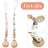 Suptizizkz 18 Pieces Wood Pacifier Clips Toy Suspender Clips Baby Teething Grasping Suspender Clips Charm DIY Pacifier