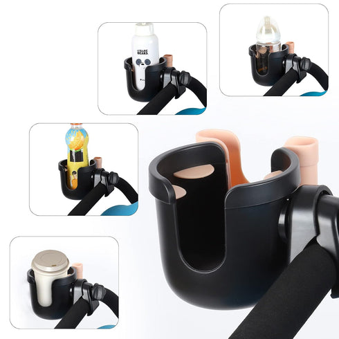 Accmor Stroller Cup Holder with Phone Holder - Universal Cup Holder for Strollers, Bikes, Wheelchairs
