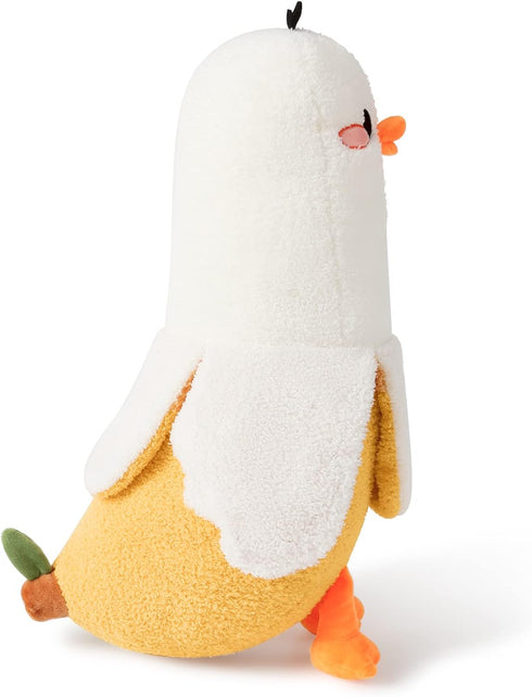 PEACH CAT Banana Duck Plush Pillow, Cute Stuffed Animal for Girls and Boys, White 19.7"