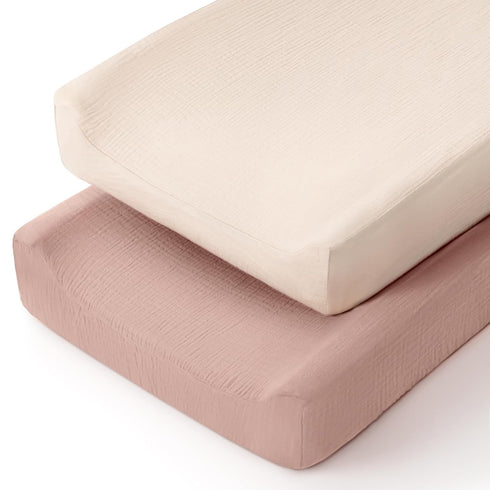 lulumoon Muslin Changing Pad Cover: Baby Diaper Changing Table Pad Cover -
