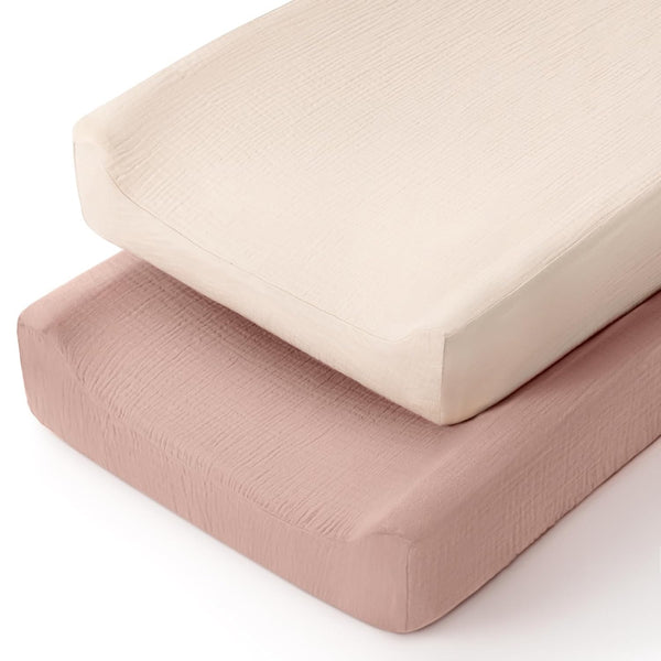 lulumoon Muslin Changing Pad Cover: Baby Diaper Changing Table Pad Cover -