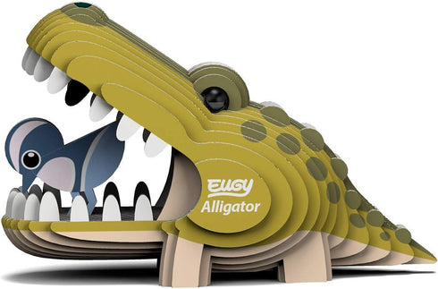 Eugy Alligator 3D Puzzle, 22 Piece Eco-Friendly Educational Toy for Boys, Girls & Kids Ages 6+