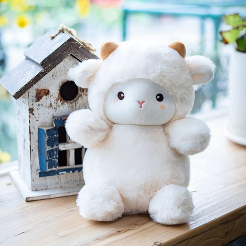 Little Sheep Plushie Lamb Stuffed Animal, 10 inch, Birthday Gift for Kids (White)