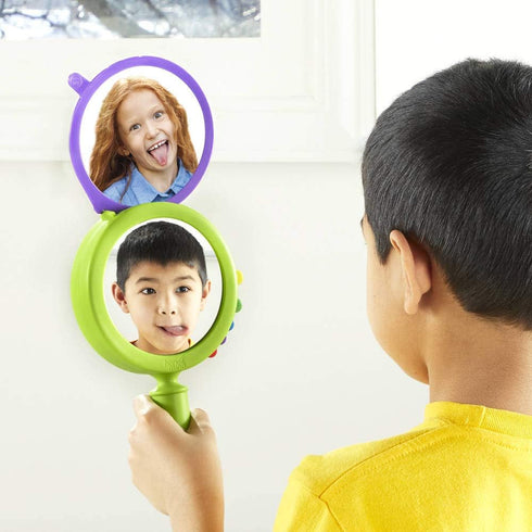 hand2mind See My Feelings Mirror - Play Therapy Toys for Kids, Mindfulness and Emotional Regulation Activities (Set of