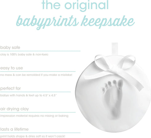 Pearhead My First Christmas Ornament Baby Handprint or Footprint Kit, DIY Clay Keepsake, Gift for New and Expecting