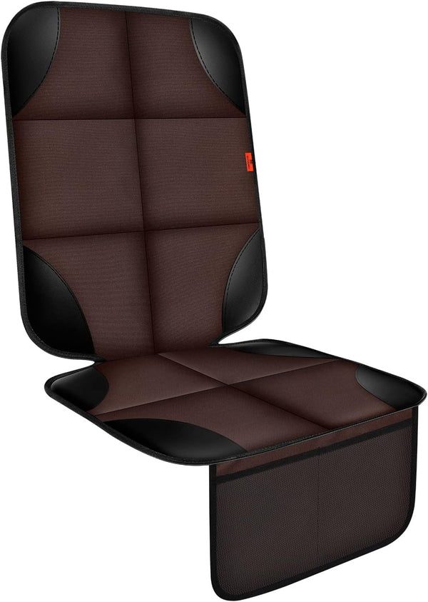 Car Seat Protector 1 Pack, Thickest Padding Waterproof Cover for Baby and Pet, Non-Slip Backing, Brown