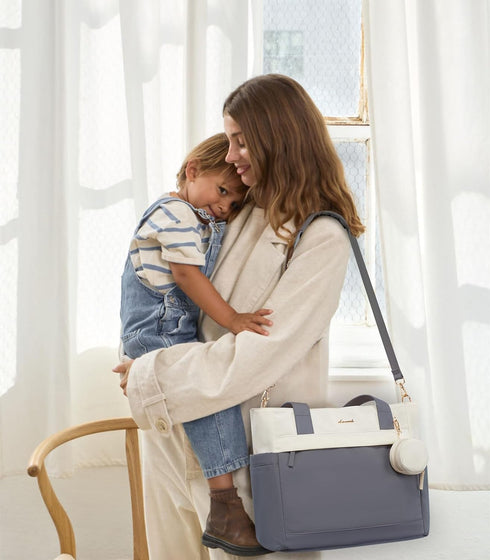 LOVEVOOK Diaper Bag Tote Large Baby Bag for Mom Hostipal and Travel Diaper Tote for Baby Boy with Pacifier Case