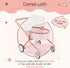 14-Inch 2+ LullaBaby Accessories Pink Toy Stroller with Gold Stars for Twins Foldable Canopy, Swivel Wheels & Storage