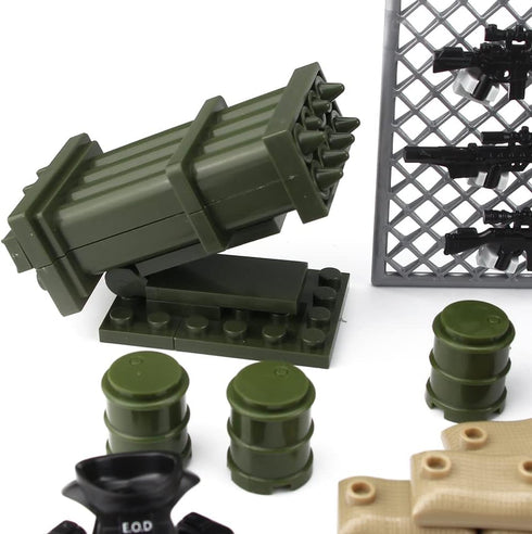 Feleph Modern Military Weapons Pack - SWAT Police Toy Set for Soldier Figures, Compatible with Major Brand Blocks