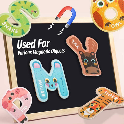 JOCHA ABC Letter Cute Animals Jumbo Large Alphabet Magnets, Preschool Learning Spelling Toys for Kids