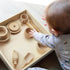 12 Pcs Wooden Sensory Bin Tools, 1 Wooden Box + 11 Sensory Tools for Toddlers, Montessori Learning Toys