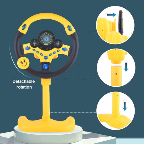 Steering Wheel Driving Toy, Simulated Electric Car Steering Wheel with Music and Sound for Kids