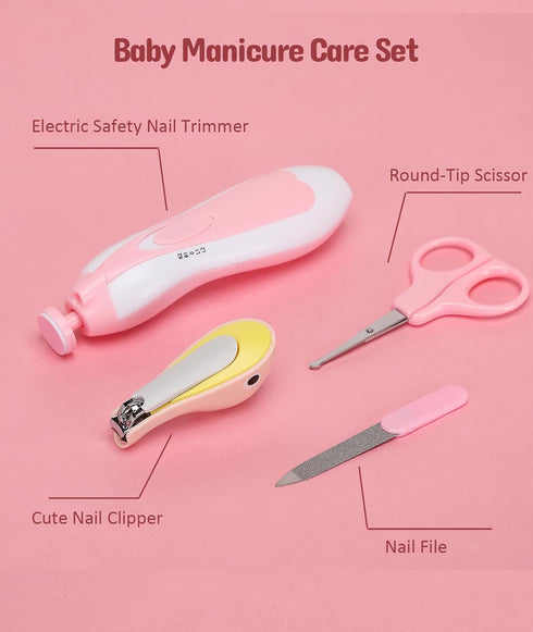 Trimmer Baby Healthcare and Grooming Kit, Electric Safety Nail Baby Nursery Kit, Newborn Care Kits with Hair Brush Comb