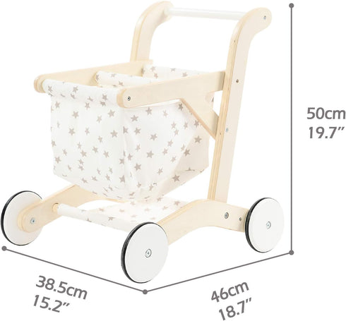 1 15.2 18.7 19.7 labebe Baby Push Walker Doll Stroller, Push Toy for Toddler, Shopping Cart for Girls and Boys Years