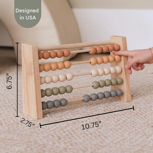 Brooklyn Neutral Boho Abacus - STEM Toy- Boho Nursery Decor and Playroom Decor- Math Toddler Toy with Beads- Montessori
