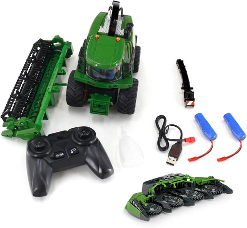 GoolRC Remote Control Tractor Farm Harvester, 1:24 Scale RC Truck with Spray/Light/Sound Effects, 2 Batteries