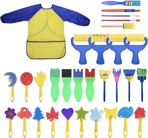 Washable Paint Brushes Set for Toddler Kids, Early Learning Toys, Non-toxic Finger Paints Art Supplies Gifts, 100% Baby