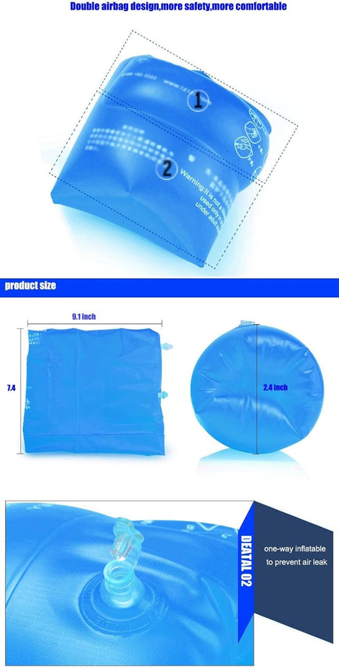 Inflatable Arm Bands Floatation Sleeves, Water Wings Swimming Arm Floats for Adults and Kids