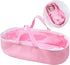 17-22 inch Reborn Baby Dolls Baskets Pink Crib Bed Soft Carrier for Baby Doll Accessories Baskets with Handle