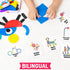 Spanish Sight Words Jigsaw Puzzle for Kids, Bilingual Learning Toy, Educational Stacking and Sorting Game