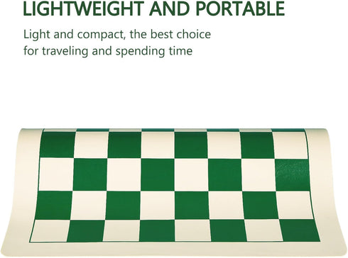 Roll Up Vinyl Chess Board Tournament 15.5" - Lightweight Non-Slip Portable Professional Club Chess Mat