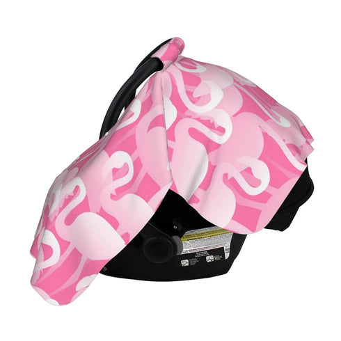 Zhbvncp Flamingo Pattern Baby Car Seat Cover & Breastfeeding Nursing Cover - Breathable Stretch Fabric Multi-Use