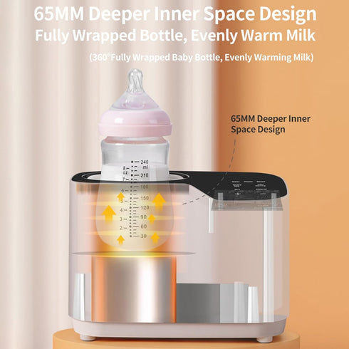 Makamsui Bottle Warmer with Thermostatic, Fast Baby Bottle Warmer for Breastmilk and Formulas, Rotary Heating Milk