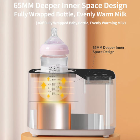 Bottle Warmer, Baby Bottle Warmer, Milk Warmers, Effortless Waterless & Rotary Heating for Safe, Even Warming of Milk