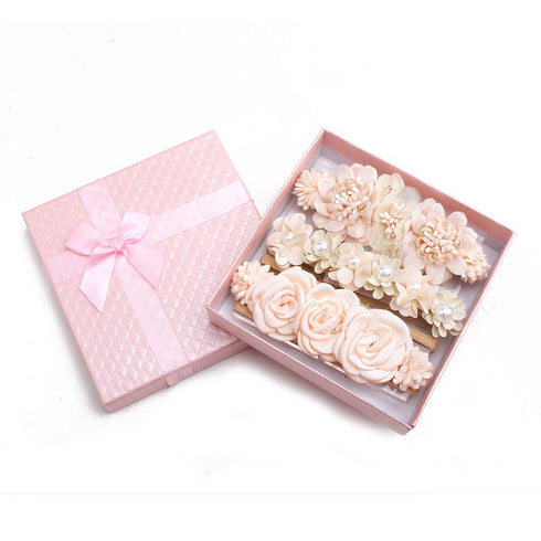 cherrboll 3pcs Baby Girl Flower Headbands - Super Soft & Stretchy Nylon Floral Hairbands for Newborn Toddler