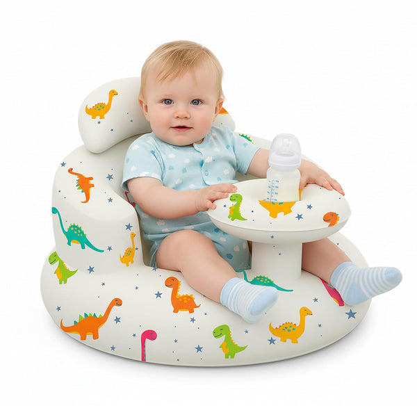 TIDNNS Inflatable Baby Seat with Tray and Built-in Air Pump, 3-36 Months Baby