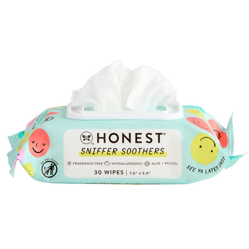 The Honest Company Plant-Based Snot Removing Wipes, Soothing Nose + Face Wipes with Aloe, 30 Count