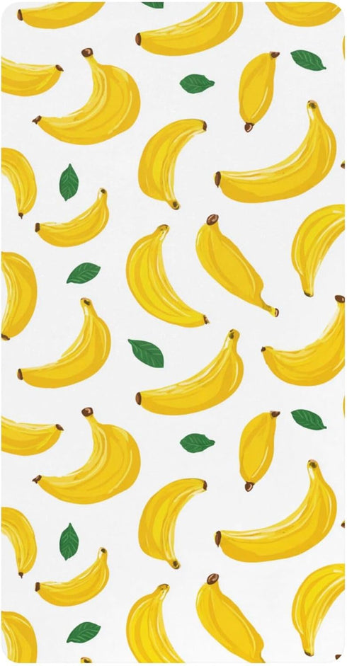 Mazeann Cute Summer Banana Crib Sheets Soft Breathable Fitted Cotton Baby Crib Sheets