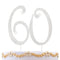 60th Birthday Decorations - 60 Cake Topper, Silver Rhinestone Diamond Bling Anniversary Wedding Cake Decoration