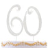 60th Birthday Decorations - 60 Cake Topper, Silver Rhinestone Diamond Bling Anniversary Wedding Cake Decoration