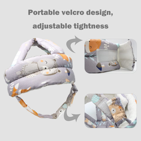 Baby Head Protector Helmet for Crawling Walking, Adjustable Protective Cap for Safety (Fox)