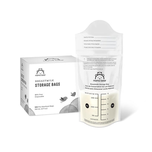 Amazon Brand - Mama Bear Breastmilk Storage Bags, Pre-Sterilized, BPA Free, Double