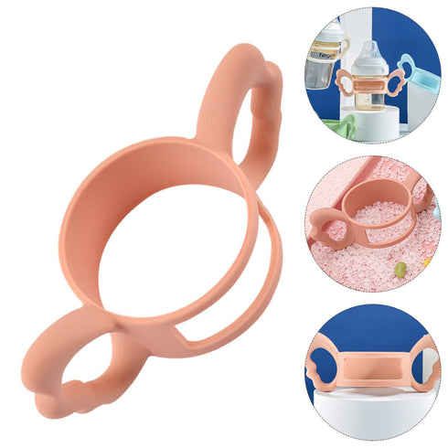 Soft Silicone Handle Feeding Bottle for Newborns - Anti-Colic Grip
