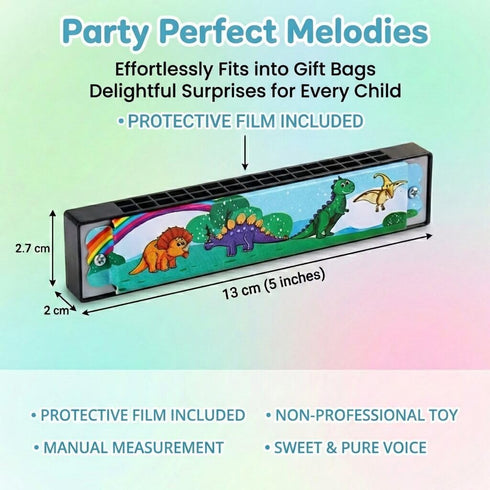 Bertork 24 Pack 3-12, Kids Harmonicas Birthday Party Favors - Colorful Cartoon Music Toys for Boys Girls Age Goodie Bag