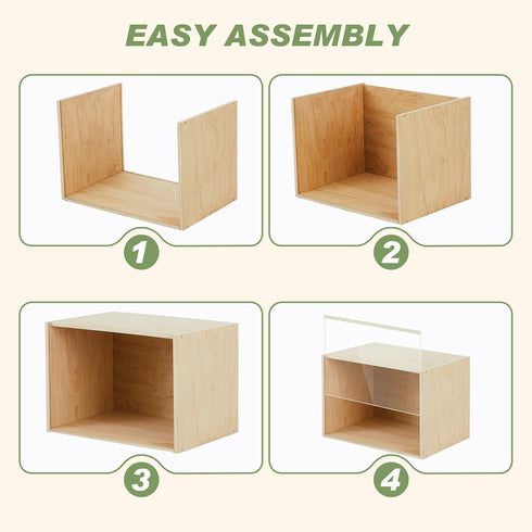 Cinnvoice 15.7'' 11'' 11'' Diorama Box Unfinished Large Display Box Wooden Display Cases for Collectibles x x