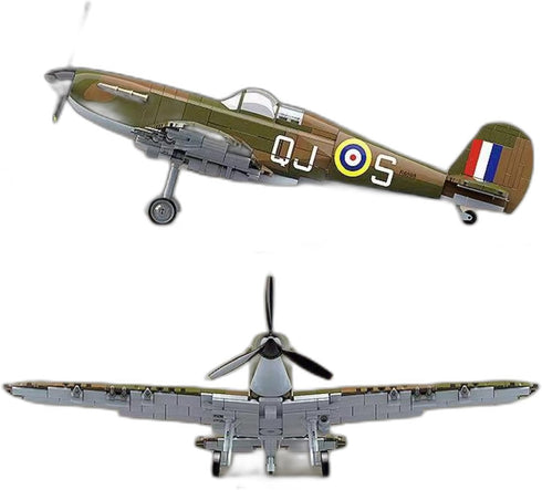 General Jim's Spitfire Plane Building Blocks Set - 682 Pieces of Historic Aviation Adventure, Compatible with Major
