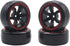 4Pack ShareGoo OD 2.44" RC Drift Tires Set, Hard Plastic Tyres & Wheel Rims for 1/10 On-Road Racing