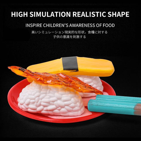 Set 19 Set Authentic Japanese Sushi Bento Box Pretend Play Dinner Food - Piece Cutting Food Toy Play for Kids