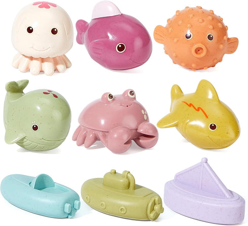 BYKASIST Baby Bath Toys, 9 Pack | Mold Free Bath Toys with Sealed