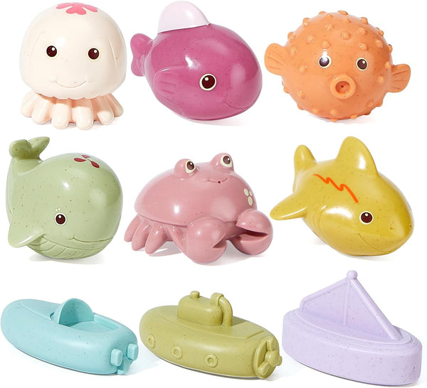 BYKASIST Baby Bath Toys, 9 Pack | Mold Free Bath Toys with Sealed